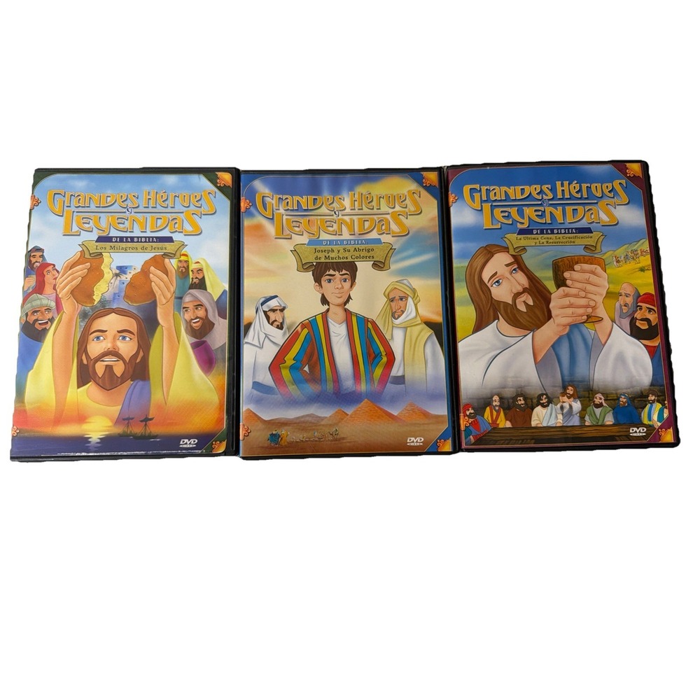Grandes Heroes y Leyendas Lot Of 3 Last Supper Joseph Y Su Abrigo Milagros Dvd